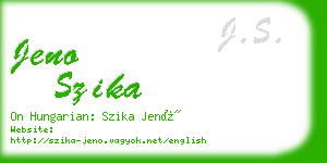 jeno szika business card